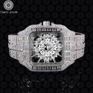 Charm Jewells Luxury Men's Stainless Steel <b>Watch</b> 42mm Round Case Analog <b>Mechanical</b> Movement Sapphire Crystal Dial - Product Image 1