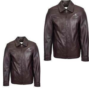 Vestes bomber en cuir véritable de haute qualité, noires, avec logo personnalisé en relief, en cuir de vachette matelassé lourd, pour hommes - Product Image 6
