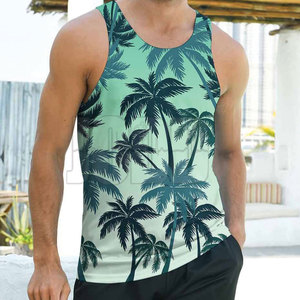 Débardeur décontracté pour homme en tricot imprimé simple, 100% coton, léger, respirant, écologique, sans manches, confortable, pour un usage quotidien - Product Image 4