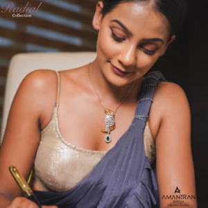 GLIMMER & GLITTER Colgante de oro amarillo de 18 quilates Forest Grace-Diamante temático de la naturaleza de moda con claridad VVS/DEF para bodas - Product Image 6