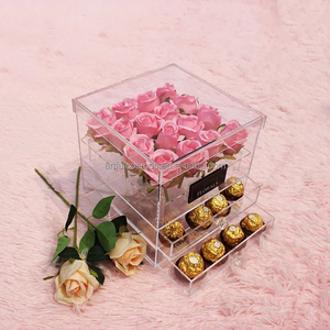 Boîte de couverture d'emballage de fleurs en acrylique transparent de vente d'usine: solution durable et élégante pour préserver et afficher les fleurs fraîches - Product Image 1