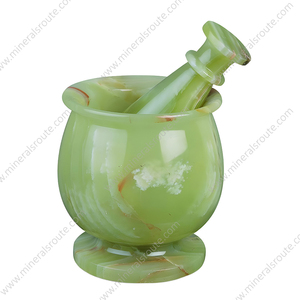 Juego de Mortero y Pilón de Ónix Verde de Fabricación Profesional, Mortero y Pilón de Mármol de Ónix Natural para Cocinar - Product Image 4