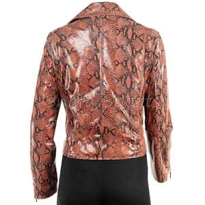 Veste en cuir de mouton pour femme, style biker, courte, de haute qualité, avec fermeture éclair, en vente à bas prix - Product Image 4