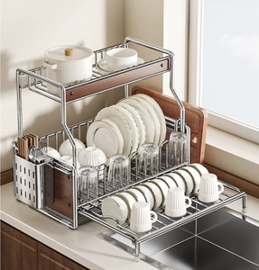 Vietnam Retractable Dish Drying <b>Rack</b> Metal <b>Kitchen</b> Bowl <b>Storage</b> Organizer with Chopsticks Holder - Product Image 3