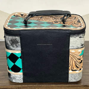 Nuevo Estuche de Joyería de Cuero Vacuno Hecho a Mano para Mujer, Estilo Occidental, Organizador de Viaje con Patrón a Cuadros, Caja de Joyería Personalizada - Product Image 6