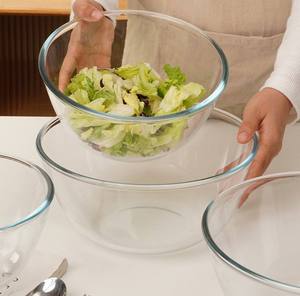 Ensemble de bols de service en verre poli écologiques, bols à salade en verre transparent en gros, fournisseur de vaisselle pour fêtes - Product Image 6