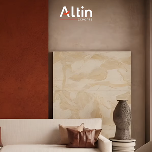 Azulejos de porcelana esmaltada de aspecto lujoso de 2x4 pies, color beige Armania, con brillo continuo y elegante, de 600x1200 mm, para sala de estar y dormitorio. - Product Image 1