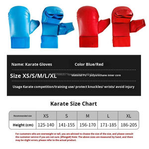 Guantes de Karate para Adultos, Guantes de Protección para Entrenamiento y Competición, Guantes de Boxeo Sanda, Material PU, Cierre de Gancho y Bucle, Antideslizantes - Product Image 3