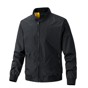 Blouson aviateur brodé pour homme, coupe ajustée, coupe-vent, réversible, grande taille, décontracté, avec fermeture éclair - Product Image 2