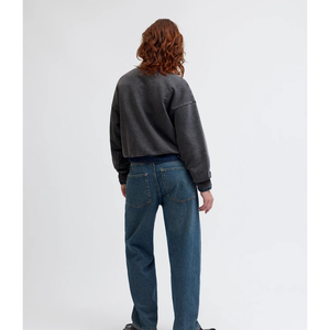 Sweat-shirt vintage à fermeture éclair, style rétro vieilli, pull-over uni en molleton de coton délavé à l'acide, coupe classique pour l'hiver - Product Image 6