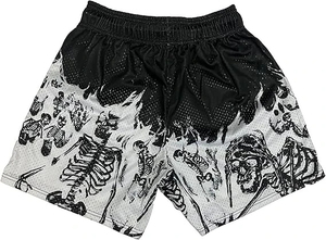 Shorts de bain pour hommes en toile 100% coton, taille élastique avec cordon de serrage, séchage rapide, écologiques et respirants - Product Image 2