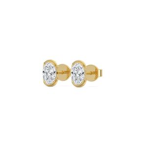 Magnifiques boucles d'oreilles en or rose 9 carats avec diamants ovales cultivés en laboratoire de 2,18 CTW, bijoux raffinés pour offrir en cadeau - Product Image 2
