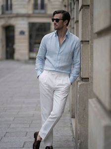 <b>Men's</b> <b>Hawaiian</b> Cotton and Linen Breathable Casual Long Sleeved <b>Shirt</b> Trendy for Spring and Autumn Fashion - Product Image 2