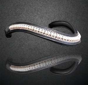 Diadema de Cuero Premium para Caballo con 3 Hileras de Perlas Negras Decorativas, Arreos Ecuestres de Calidad de Exportación Personalizada - Product Image 4