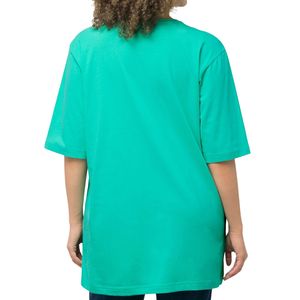 เสื้อยืดคอวีโอเวอร์ไซส์สำหรับผู้หญิงไซส์พลัส พิมพ์ลายกราฟิก ผ้าฝ้าย 100% สไตล์สตรีทแวร์ รับผลิตแบบ OEM ODM พร้อมสกรีนโลโก้ตามสั่ง - Product Image 5