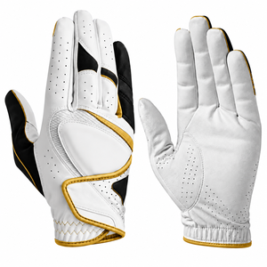 White Green Genuine <b>Leather</b> <b>Golf</b> Glove Left Hand Breathable Hook And Loop Closure - Product Image 2