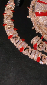 Pendentif personnalisé en forme de cœur serti de diamants VVS Moissanite, chaîne à maillons, pendentif en argent 925, bijoux fins Hip Hop - Product Image 2