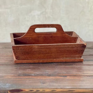 Organizador de Madera Rústico con Asa, Caja de Almacenamiento Duradera, Color y Tamaño Personalizables, Diseño Moderno para Cocina, Baño y Escritorio - Product Image 1