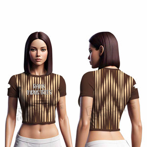 Camisetas Cortas al por Mayor para Mujer, Camisetas de Manga Larga para Verano, Color Personalizado, Camisetas Cortas para Mujer - Product Image 3