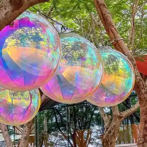 Balon cermin tiup bola cermin PVC bola raksasa bening untuk dekorasi pesta pernikahan iklan komersial tiup
