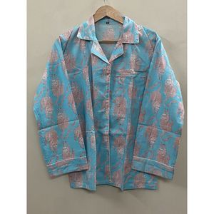 Ensemble de pyjama pour femmes en coton 100% avec imprimé étoiles, vêtements de nuit doux et respirants en tricot, taille élastique, deux pièces, vêtements de détente - Product Image 2