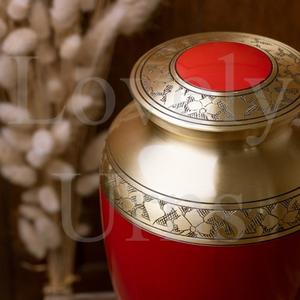 Urnas funerarias color rojo cereza al por mayor en 3 tamaños, medianas para adultos, contenedor para cenizas conmemorativas. - Product Image 3