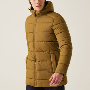 Veste longue matelassée unisexe personnalisée, veste d'hiver pour l'extérieur, à capuche, isolée, rembourrée en coton, fermeture éclair, chaude, style bomber, patchwork - Product Image 1