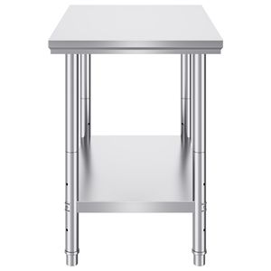 Banco da Lavoro in Acciaio Inossidabile con Capacità di Carico di 317 Kg, 900x600x800mm, 3 Livelli di Altezza Regolabili - Product Image 3