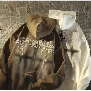 Sweat-shirt à capuche gothique pour homme, coupe oversize, imprimé au dos, design par sublimation, vêtement d'automne, coupe classique, en polyester tricoté - Product Image 4