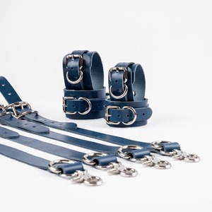 Adult Genuine Leather <b>Bed</b> <b>Restraints</b> High Quality Harness Straps Custom Alloy Buckle Cuffs OEM RTTS-0136 Bondage Style - Product Image 3