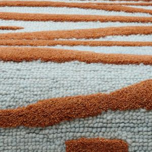 Tapis texturé fait main Z&H Home, en laine bouclée, antidérapant, doux pour les animaux, design personnalisé, pour salon et chambre à coucher - Product Image 3