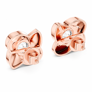 Boucles d'oreilles clous tendance en argent sterling 925 avec diamant rond serti clos et moissanite pour femme, idéales pour mariage - Product Image 5