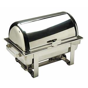 Recipiente para calentar comida tipo buffet de acero inoxidable premium con tapa y soporte para combustible para catering, bodas y eventos. - Product Image 5