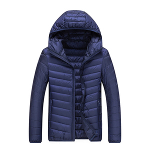 Chaqueta Acolchada Ligera para Hombre, Plegable, Delgada, para Invierno, Precio de Fábrica, Logotipo Personalizado, con Capucha, Azul, al por Mayor - Product Image 4