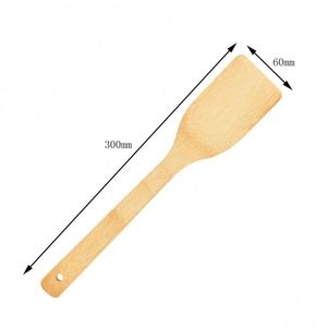 Spatule en bois naturel en forme de feuille, 300 mm de long, 60 mm de large, finition mate, design minimaliste, ustensile de cuisine, ensemble décoratif - Product Image 1