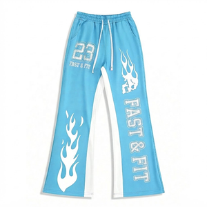 Custom Printing Sweatpants High Quality Drawstring Printing Casual Flare Leg Sweatpants men pants - Product Image 4
