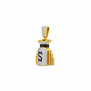 Pendentif Sac d'Argent Hip Hop de Luxe en Moissanite Plaqué Or Rose, Charme Unisexe pour Mariage et Usage Quotidien - Product Image 5