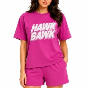 <b>Women's</b> <b>Short</b> Sleeve <b>T</b> <b>Shirt</b> <b>And</b> <b>Shorts</b> <b>Set</b> Athletic Style Casual Summer <b>Shorts</b> Breathable Fabric Custom Made <b>T</b> <b>Shirt</b> <b>And</b> <b>Short</b> - Product Image 1