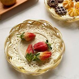 Panier et plateau de service ronds en rotin tressé faits à la main du Vietnam pour la restauration, les restaurants, la maison et la décoration de cuisine - Product Image 6