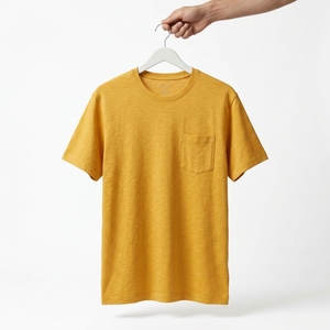 Camiseta Casual de Algodón 100% de 220g, Corte Regular con Hombros Caídos, Color Sólido - Product Image 3