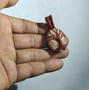 สร้อยคอรูปมงกุฎหินมูนสโตนต้นไม้แห่งชีวิต ทำด้วยมือ ชุบทอง 18K ลวดทองแดงพันอย่างประณีต หรูหรา เหมาะสำหรับงานหมั้นและงานแต่งงาน - Product Image 1