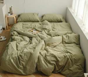 ชุดเครื่องนอนผ้าห่มนวมผ้าฝ้าย 100% พร้อมผ้าปูที่นอนสำหรับเตียงควีนไซส์ เตียงฟูลไซส์ เตียงคู่ เตียงเดี่ยว ผ้าระบายอากาศได้ดี ใช้ในบ้าน - Product Image 2