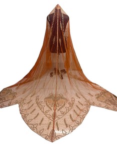 Designer Somali Bridal Set 3 Pcs Garbasar Gogra Dirac Premium Quality Lace Fabric Jacquard Woven Solids Pattern Industry - Product Image 4