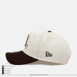 Casquette de baseball Mawra personnalisée vintage marron à 5 panneaux, broderie 3D en relief, patch latéral à pois, ajustable, en toile de coton, visière incurvée, sport - Product Image 4