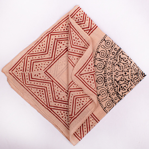 Comfortable Block Print Cotton Bagru Bandana <b>Square</b> <b>Scarf</b> Fashionable Ethnic Style Eco Friendly Wear Unisex Wrap Craftjaipur - Product Image 5