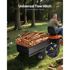 Robuste 17 Cu. Ft 600LB Chariot à benne en acier pour ATV/UTV Fournitures de jardin Remorque Remorquage Derrière - Product Image 2