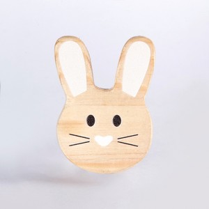 Nouveauté : Boutons de tiroir pour enfants en bois de pin, forme de visage de lapin, poignées de meuble durables de haute qualité - Product Image 1