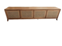 Mueble de TV de Madera Maciza de Estilo Nórdico con Almacenamiento, Diseño Escandinavo de Mediados de Siglo para Sala de Estar - Aparador Multifuncional