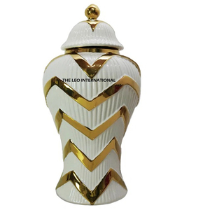 Direct Factory Sale Elegant Shiny Silver Metal Ginger <b>Jar</b> <b>Large</b> Size Tabletop Flower Decoration Elegant Design - Product Image 3