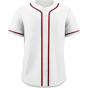 Moisture Wicking <b>Baseball</b> Jersey Double Layer Mesh Breathable Button Front Custom Softball Top - Product Image 1